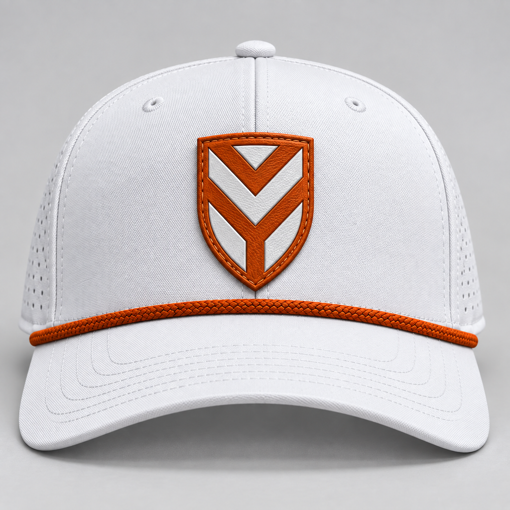 VY Signature White Leather Rope Hat