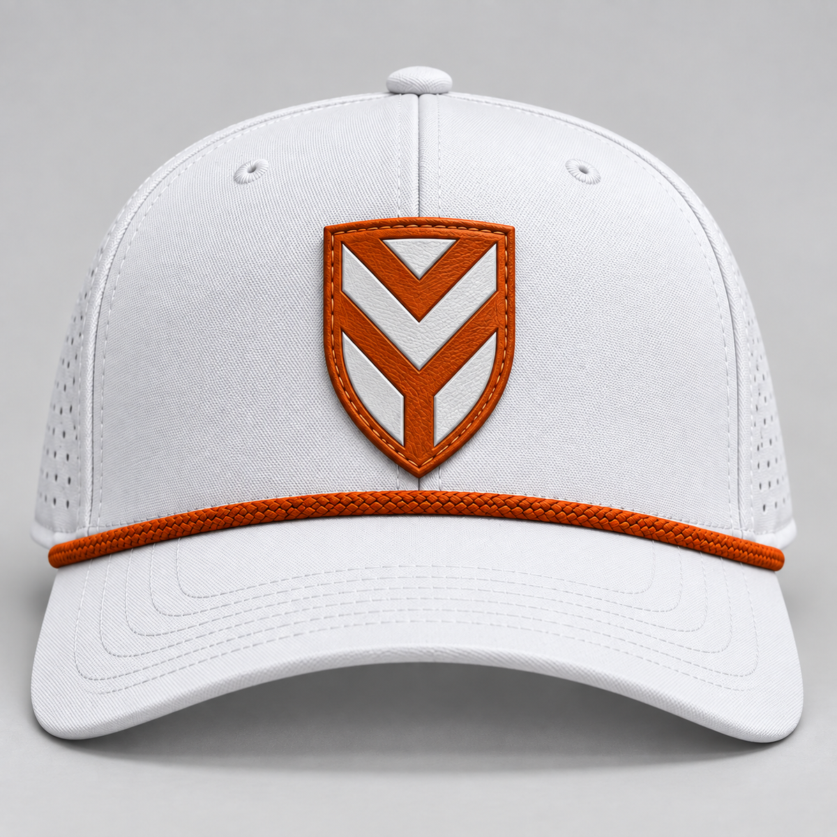 VY Signature White Leather Rope Hat