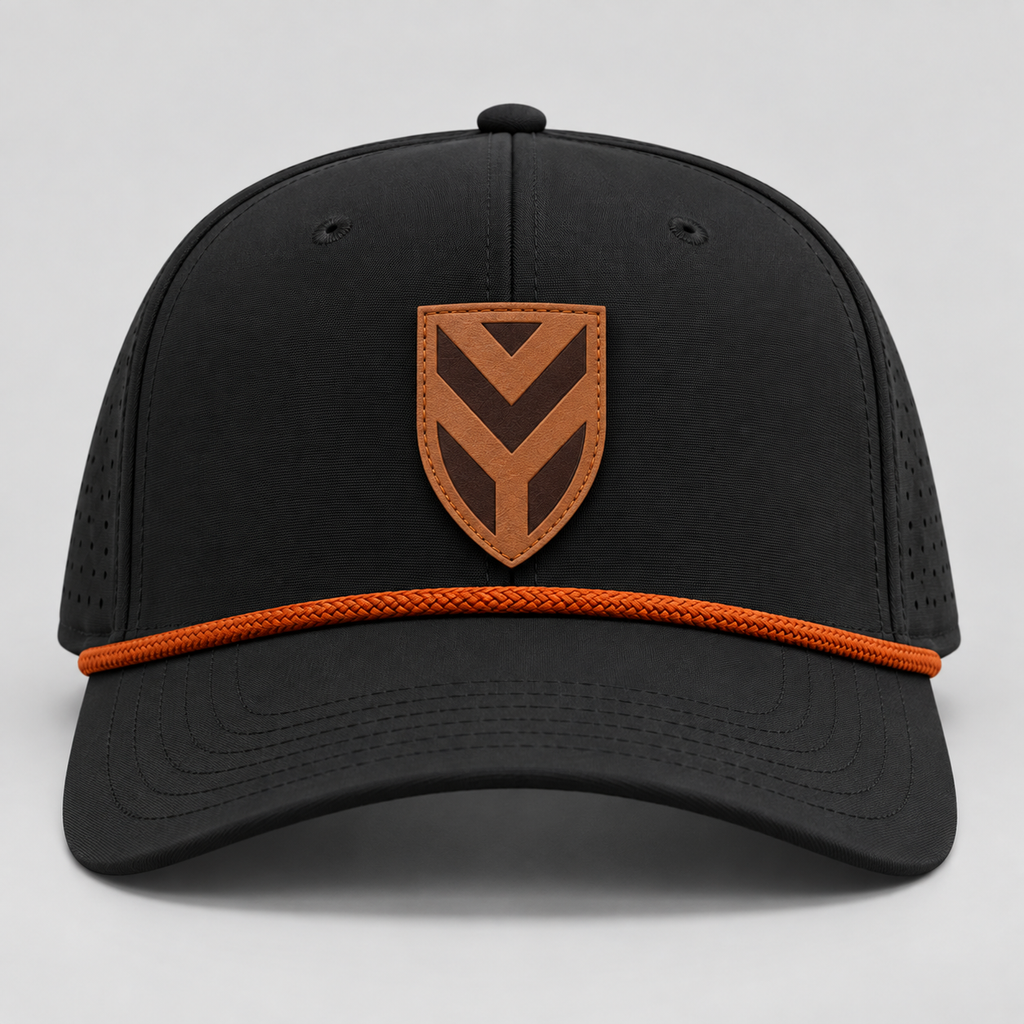 VY Signature Black Leather Rope Hat